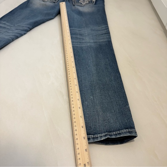 Rock Revival Benita Skinny Jeans Size 27 Dark Wash Fleur-de-Lis - Picture 8 of 9